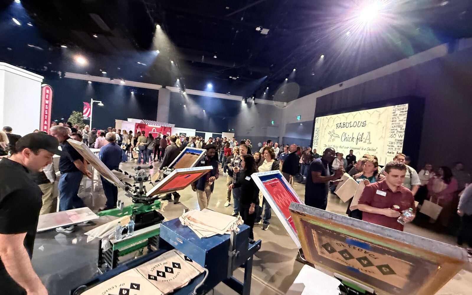 Corporate event t-shirt printing station